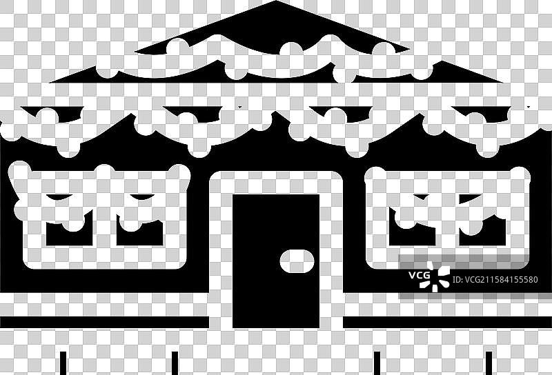 圣诞灯饰移动房屋图标图片素材