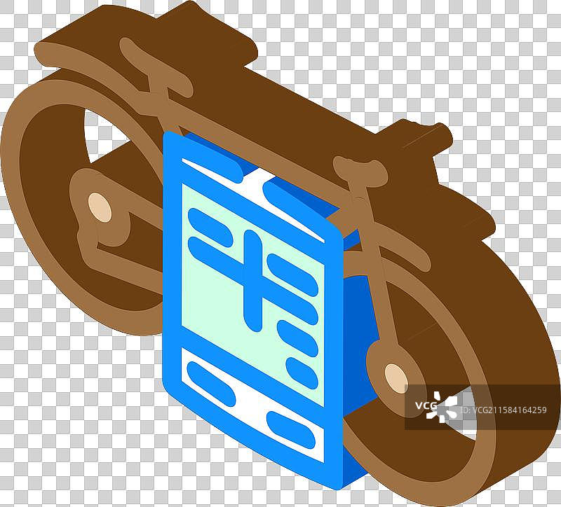 骑行追踪器健身科技等距图标图片素材