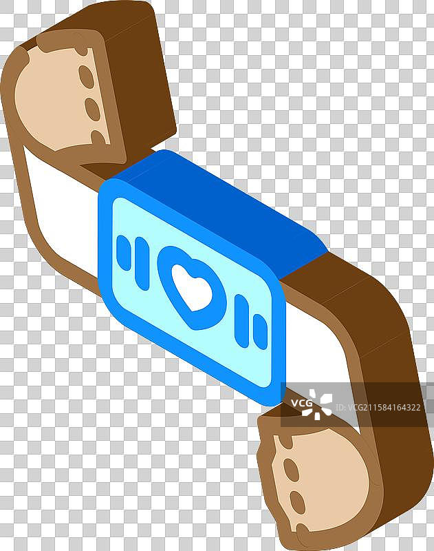 心率监测可穿戴健身等距图标图片素材