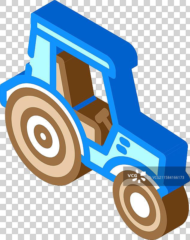 拖拉机等距图标图片素材