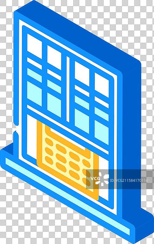 窗式空调单元等距图标图片素材
