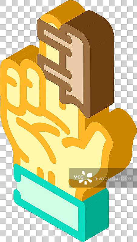 夹板手指骨折等距图标图片素材