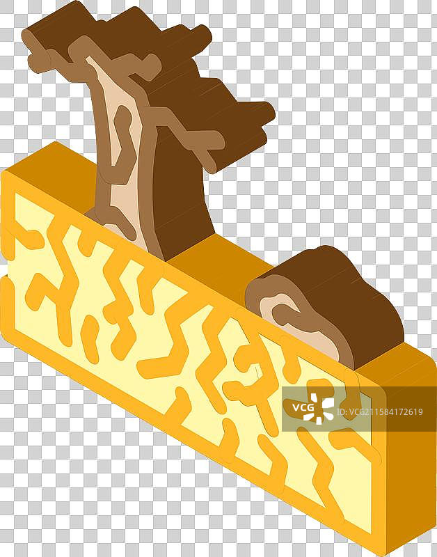 破碎的地球裂缝等距图标图片素材