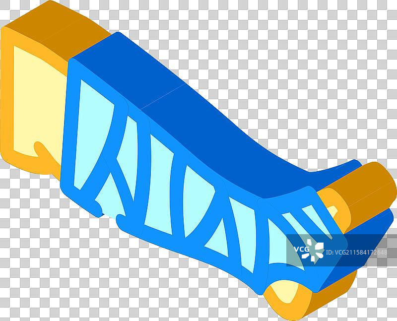 绷带包扎的肢体骨折等距图标图片素材