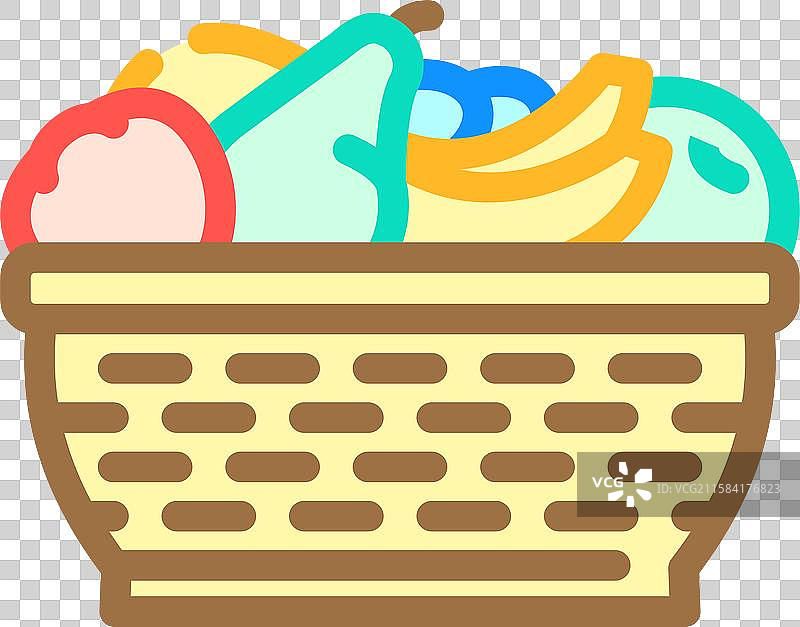 水果篮 慢生活 彩色图标图片素材