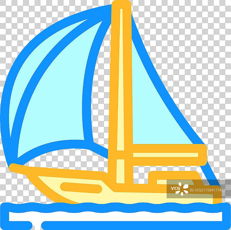 彩色图标的风帆帆船运动图片素材