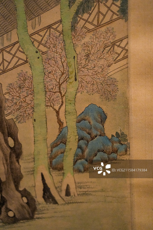 清 改琦 逗秋小阁学书图轴 上海博物馆图片素材