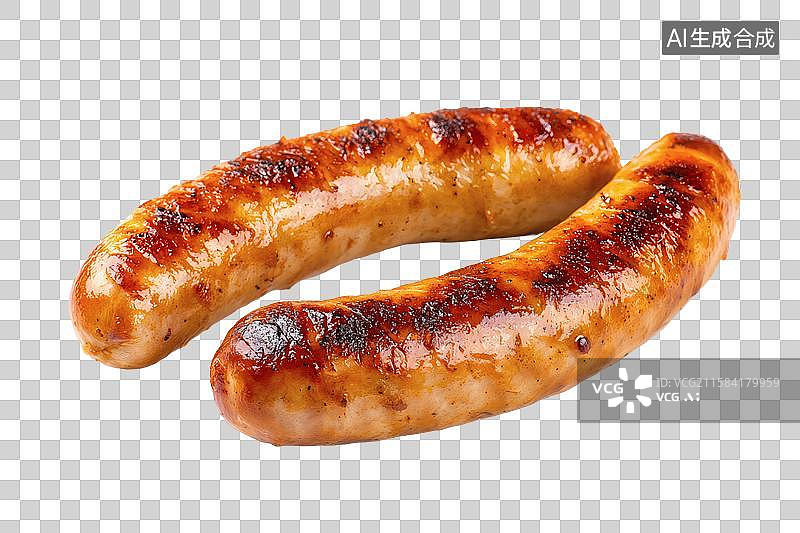 【AI数字艺术】两根烤香肠，外皮焦香内里多汁图片素材