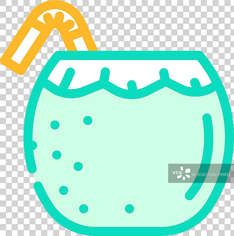 椰子水餐饮饮料彩色图标图片素材