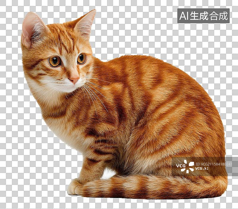 【AI数字艺术】一只好奇的橘色虎斑猫图片素材