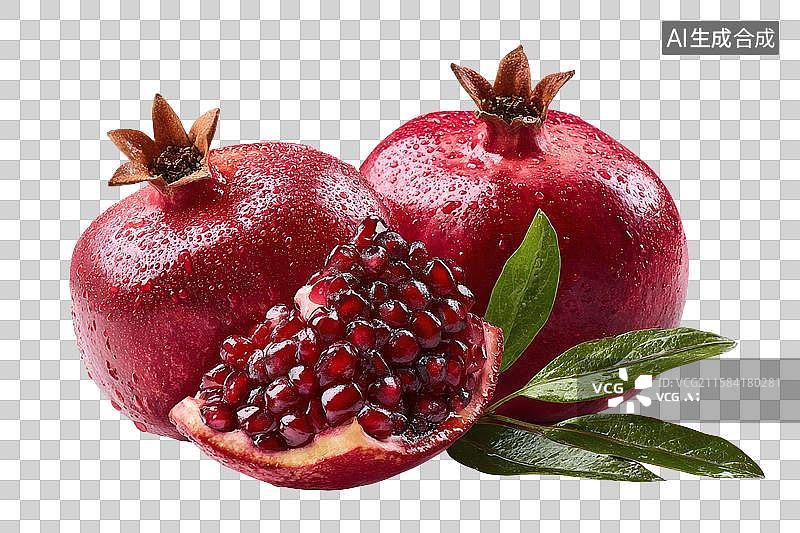 【AI数字艺术】新鲜饱满的石榴果实与多汁籽粒图片素材
