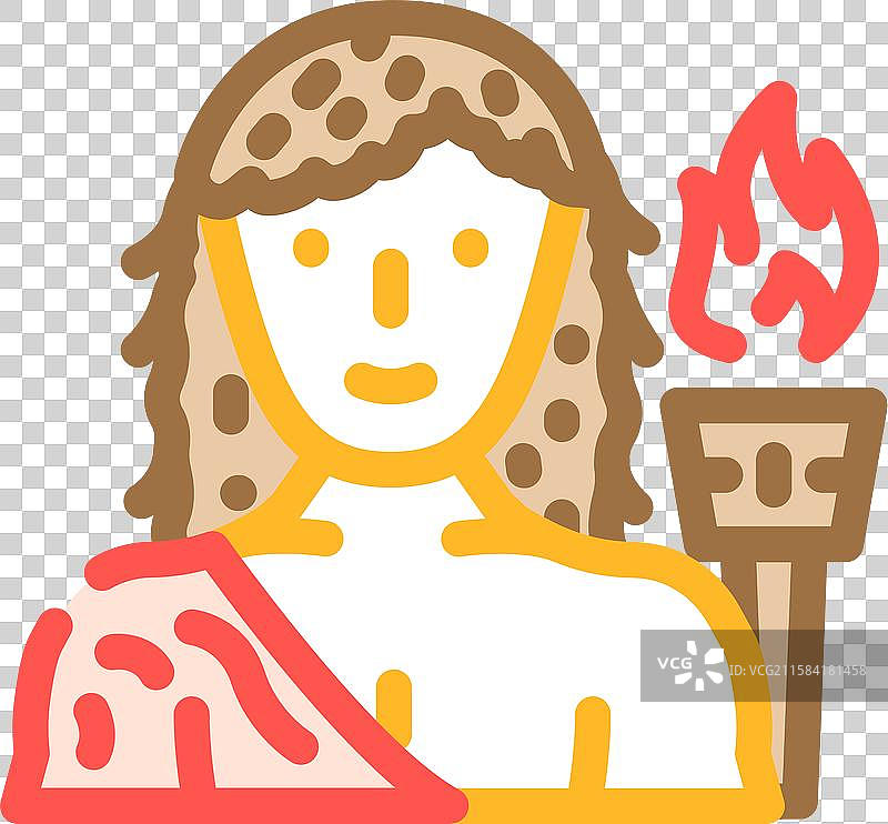 古希腊神话中的普罗米修斯彩色图标图片素材