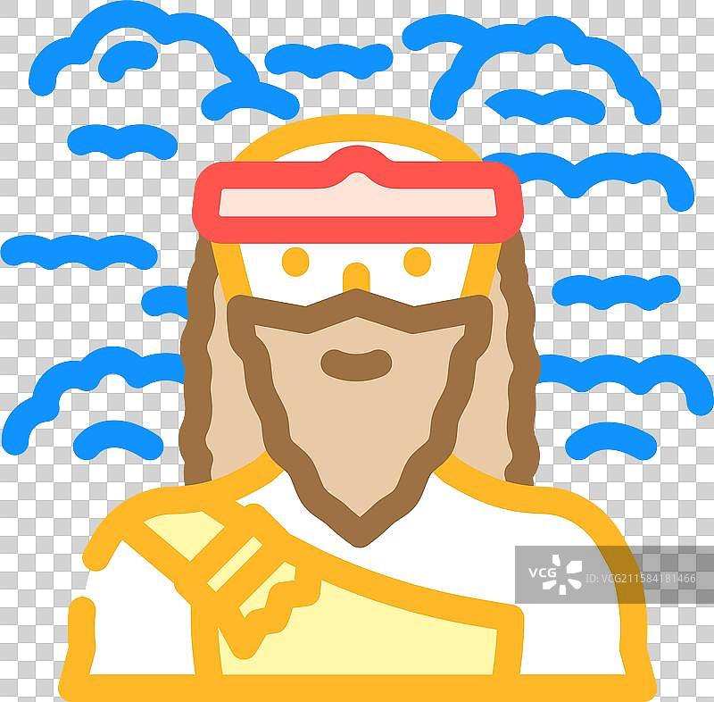 天王星希腊神祇古代彩色图标图片素材
