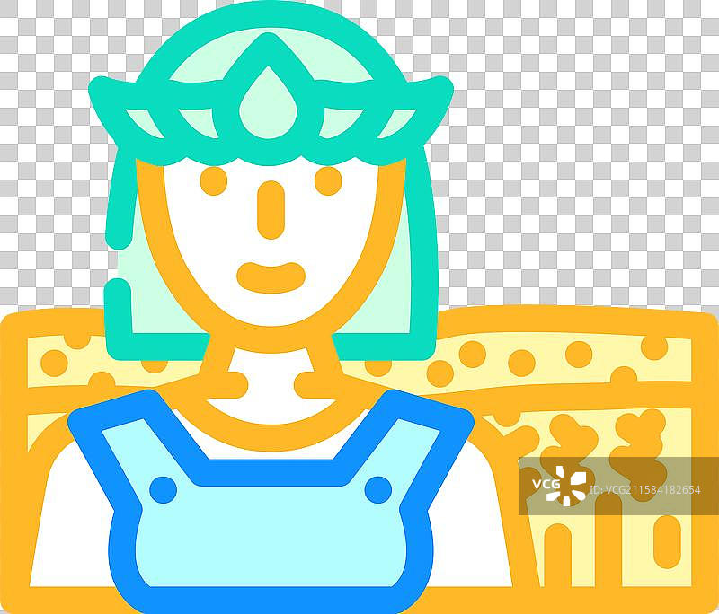 希腊神话中的女神德墨忒尔彩色图标图片素材