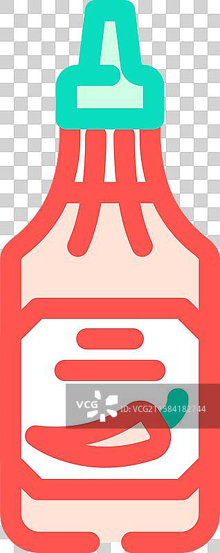 辣椒酱调味品彩色图标图片素材