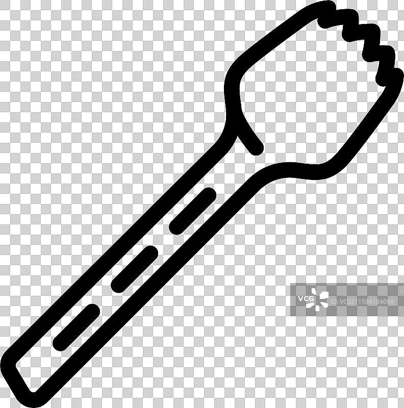 钛合金超轻量叉勺线条图标图片素材