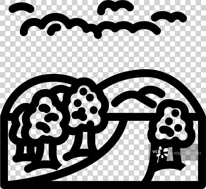 慢生活步道线条图标图片素材