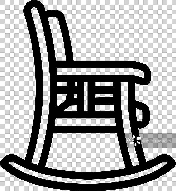 摇椅慢生活线条图标图片素材