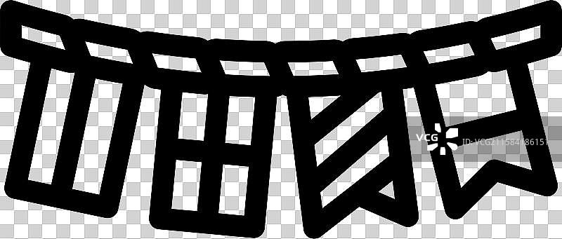 航海旗帜帆船运动线条图标图片素材