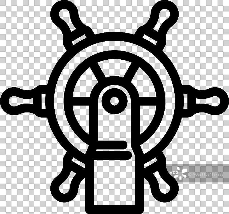 船舵航海运动线条图标图片素材