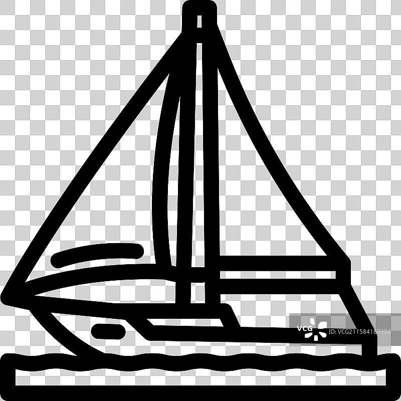 帆船运动线条图标图片素材