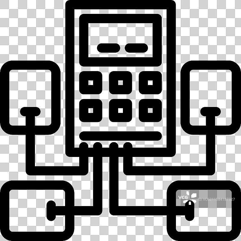 经皮神经电刺激（TENS）治疗仪线条图标图片素材