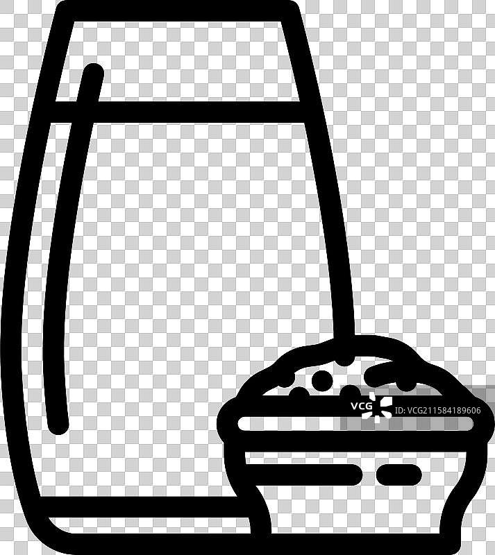 米奶饮料线条图标图片素材