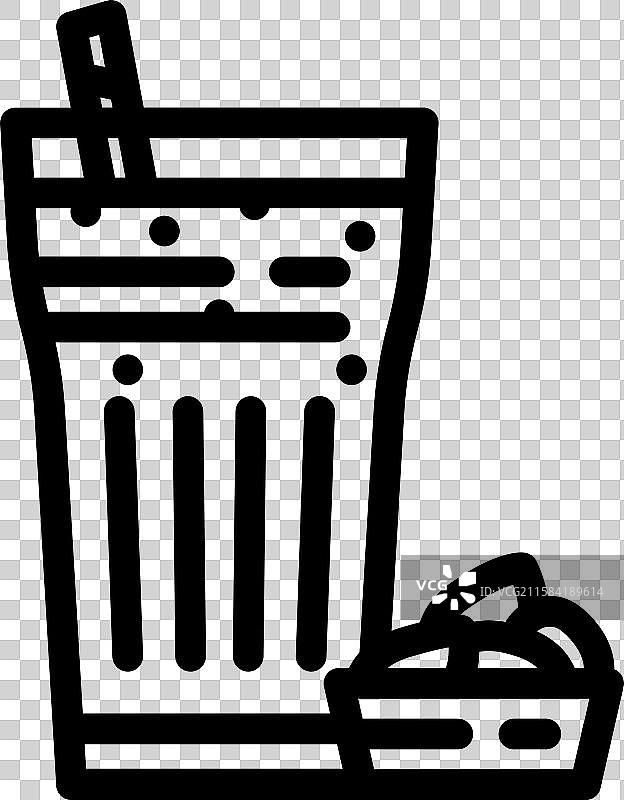 坚果黄油奶昔餐饮线条图标图片素材