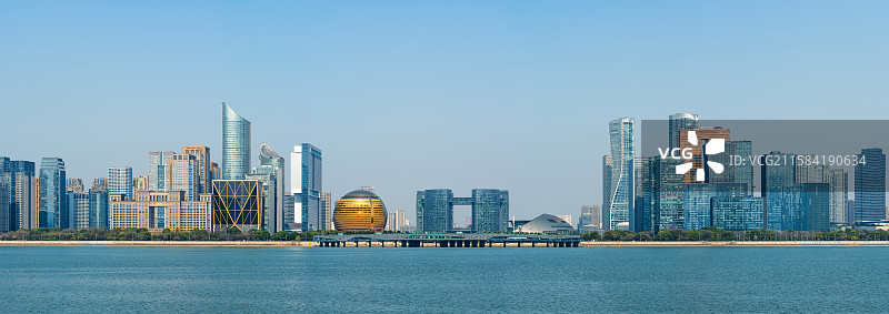 杭州钱江新城 城市阳台 高楼大厦 钱塘江 地标 标志性景点 杭州 城市 现代建筑 杭州建筑 都市风光图片素材