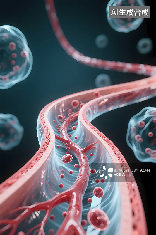 【AI数字艺术】人体血管解剖图医疗插画图片素材