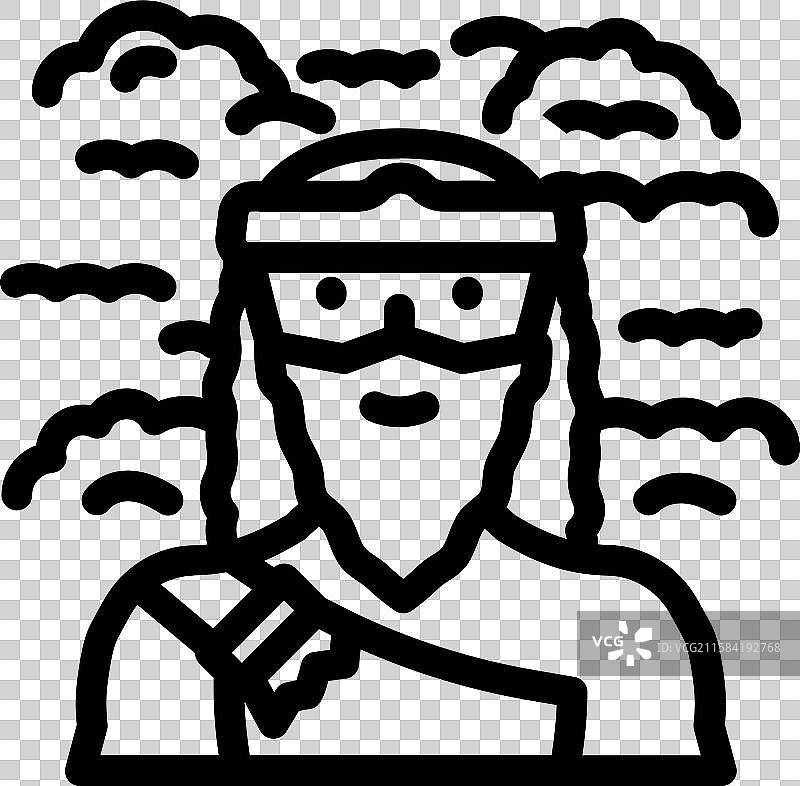 天王星希腊神祇古代线条图标图片素材