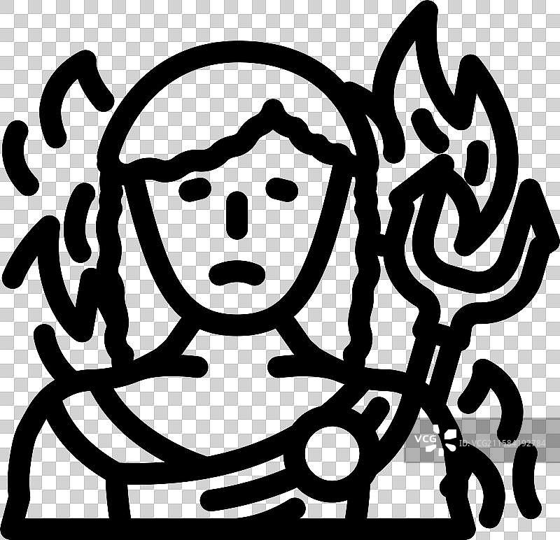 希腊神话中的哈迪斯神线条图标图片素材