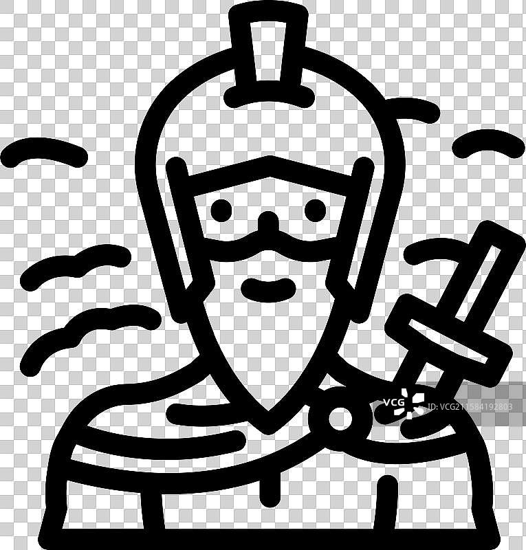 希腊神话中的战神阿瑞斯线条图标图片素材