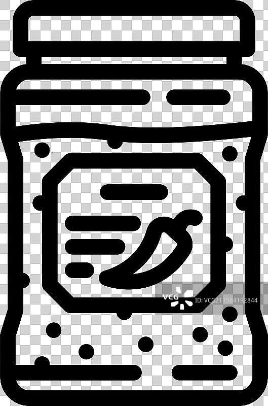 辣椒油调味品线条图标图片素材