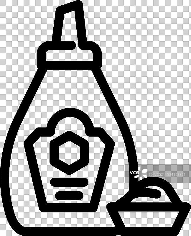 蜂蜜芥末调味品线条图标图片素材