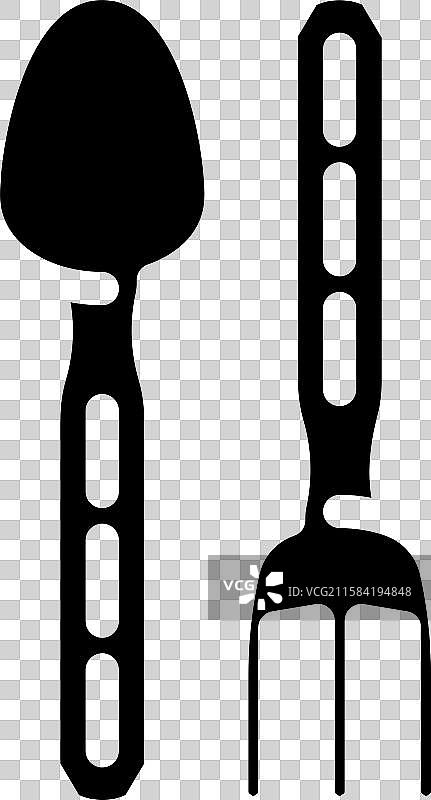 钛合金超轻叉勺图标图片素材