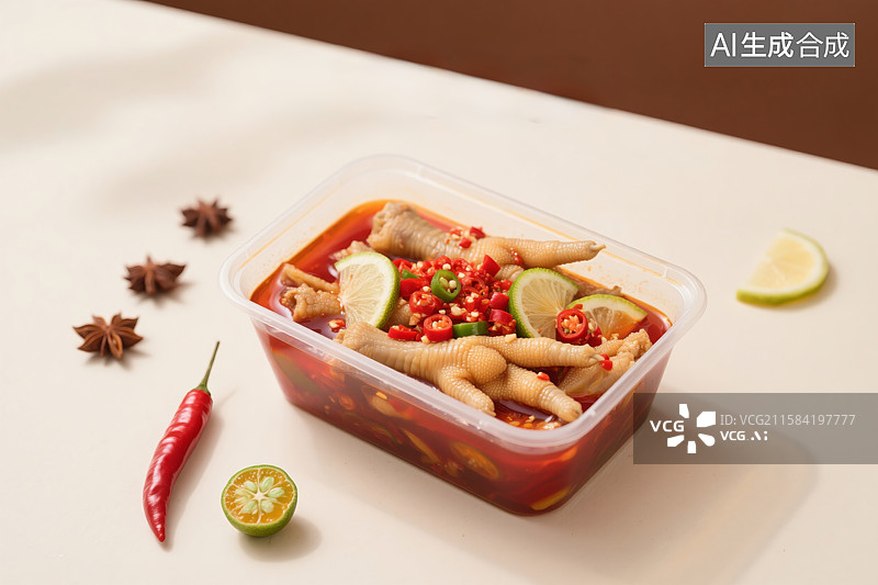【AI数字艺术】特色美食小吃无骨鸡爪图片素材