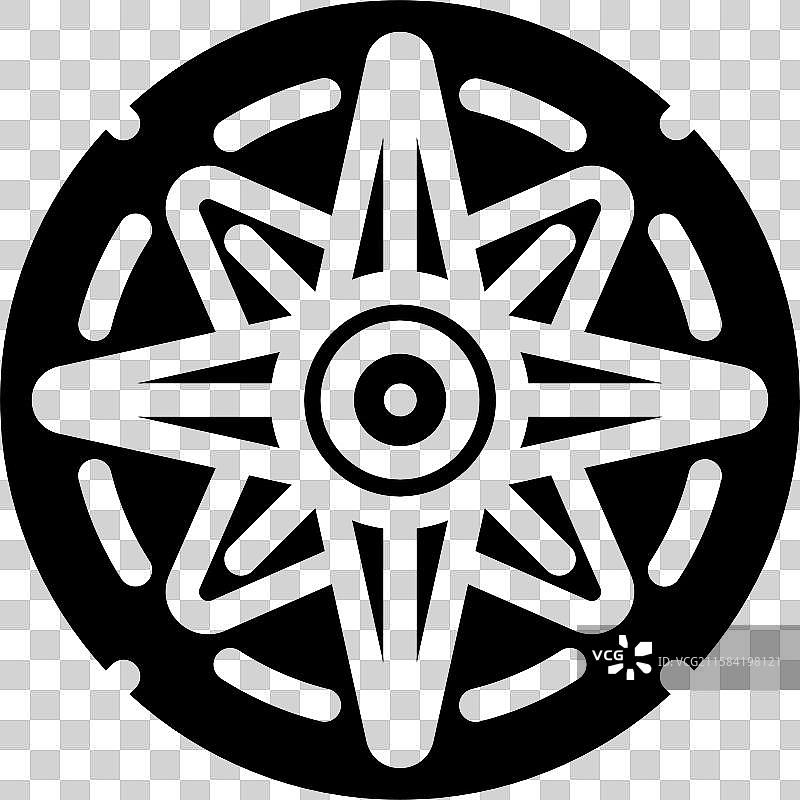 航海运动罗盘玫瑰图标图片素材