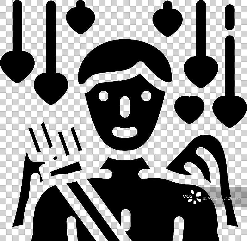 古希腊爱神厄洛斯的古代象形符号图片素材