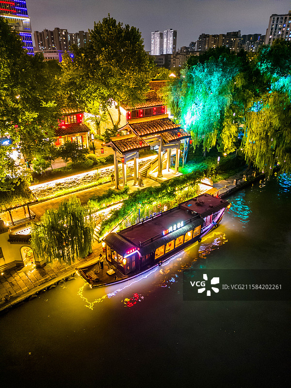 杭州香积寺旅游码头航拍图片素材