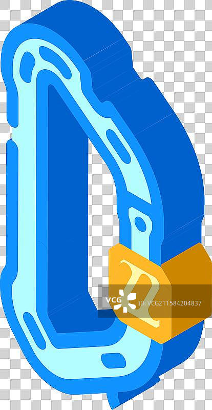 钛合金超轻等距图标的登山扣图片素材