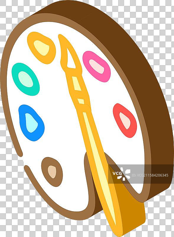 画笔调色板慢生活等距图标图片素材