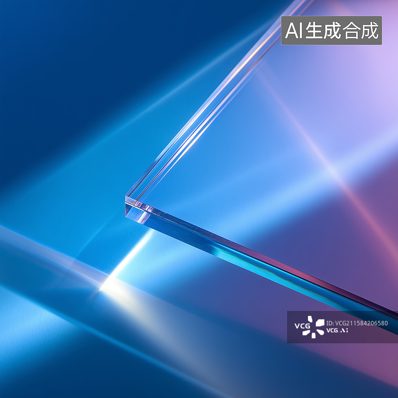 【AI数字艺术】透明玻璃叠影光效图片素材