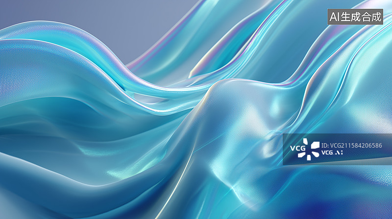 【AI数字艺术】液态玻璃丝带设计图片素材