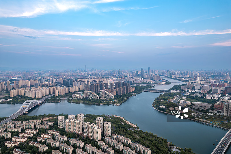 宁波庄桥立交姚江江北蓝调航拍图片素材