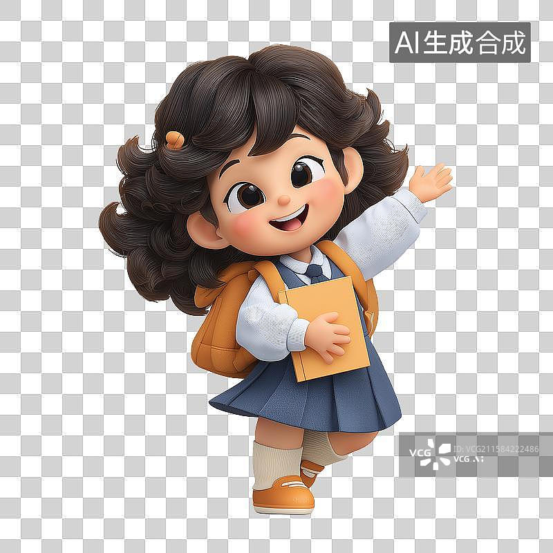 【AI数字艺术】拿着毕业证书微笑的女孩图片素材