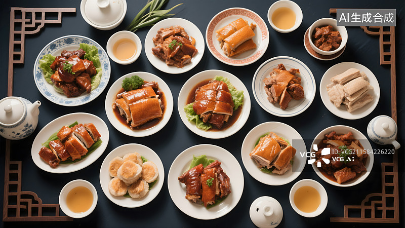 【AI数字艺术】团圆餐桌上的美味图片素材