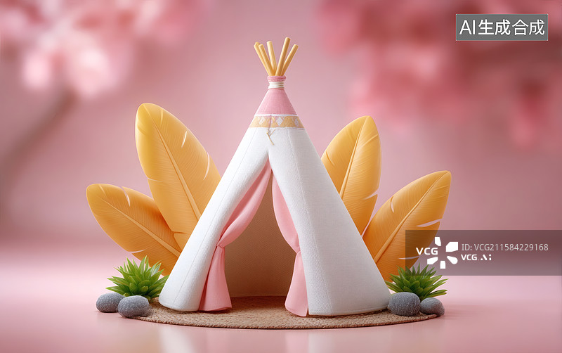 【AI数字艺术】一顶卡通帐篷图片素材
