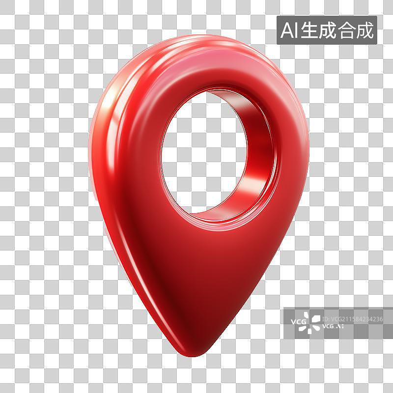 【AI数字艺术】红色定位坐标图片素材