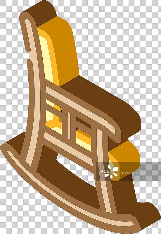 摇椅慢生活等距图标图片素材